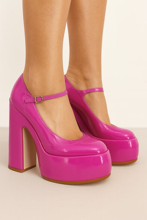 SCHUTZ Shoes - Schutz Womens Zayne Platform Mary Janes US 7 EU 37 Pink Patent Leather NIB